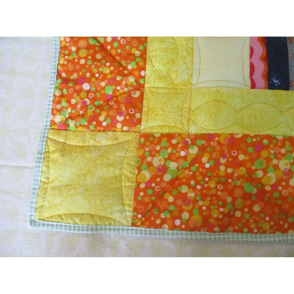 Bright Modern Handmade Lap / Childs Quilt 35
